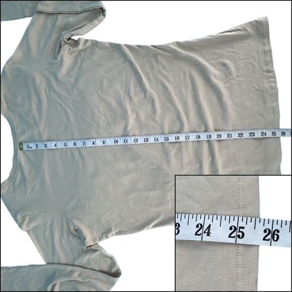 Dots Gold Butterfly Beige Long Sleeve Crew Neck 95% Cotton Plus Size 1X Beige - Picture 13 of 14